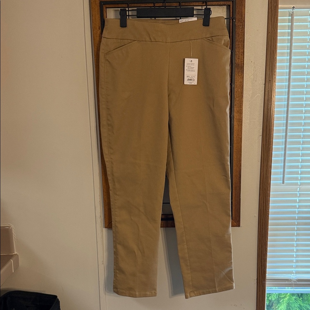 Croft & Barrow Tan Stretch Straight-Leg Pants 8S NWT